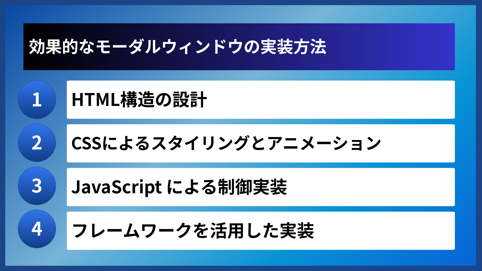 効果的なモーダルウィンドウの実装方法