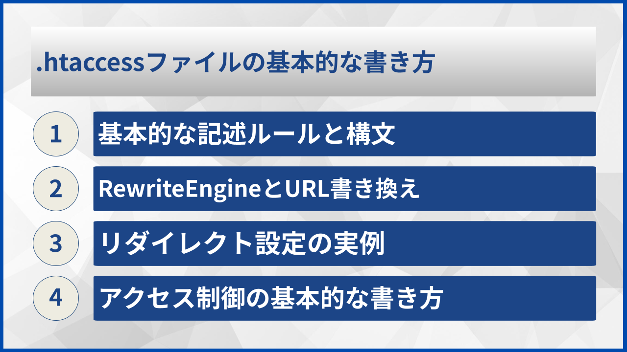 .htaccessファイルの基本的な書き方