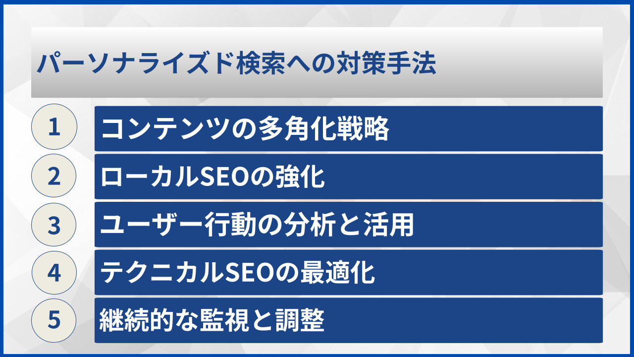 パーソナライズド検索への対策手法