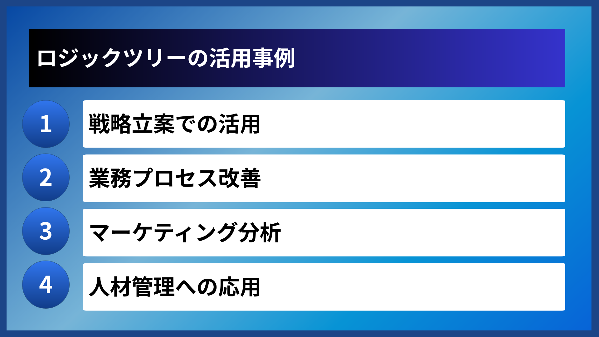 ロジックツリーの活用事例