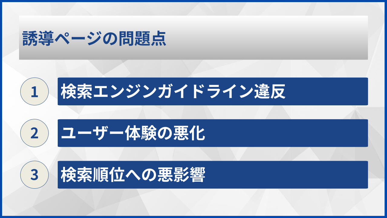 誘導ページの問題点