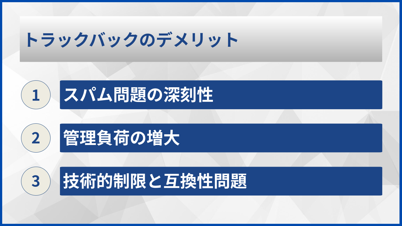 トラックバックのデメリット