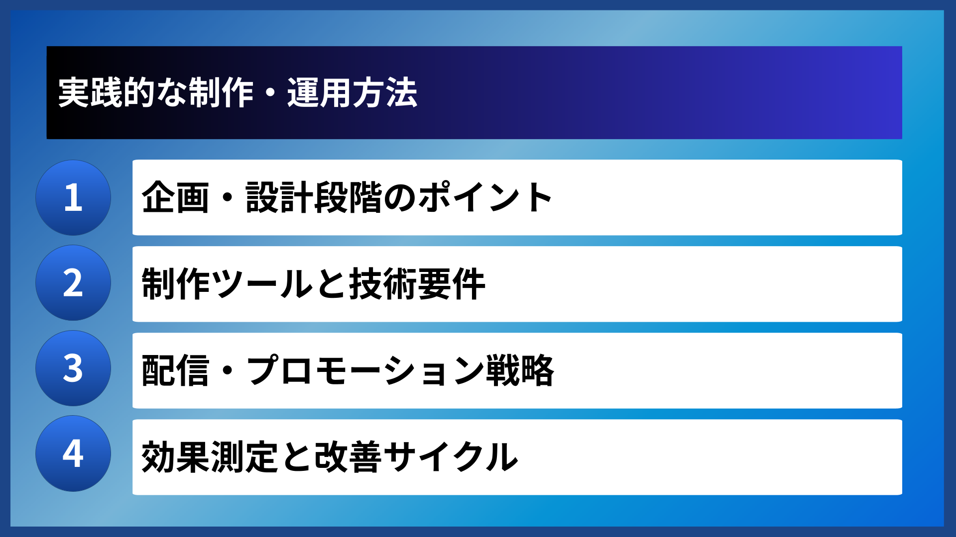 実践的な制作・運用方法