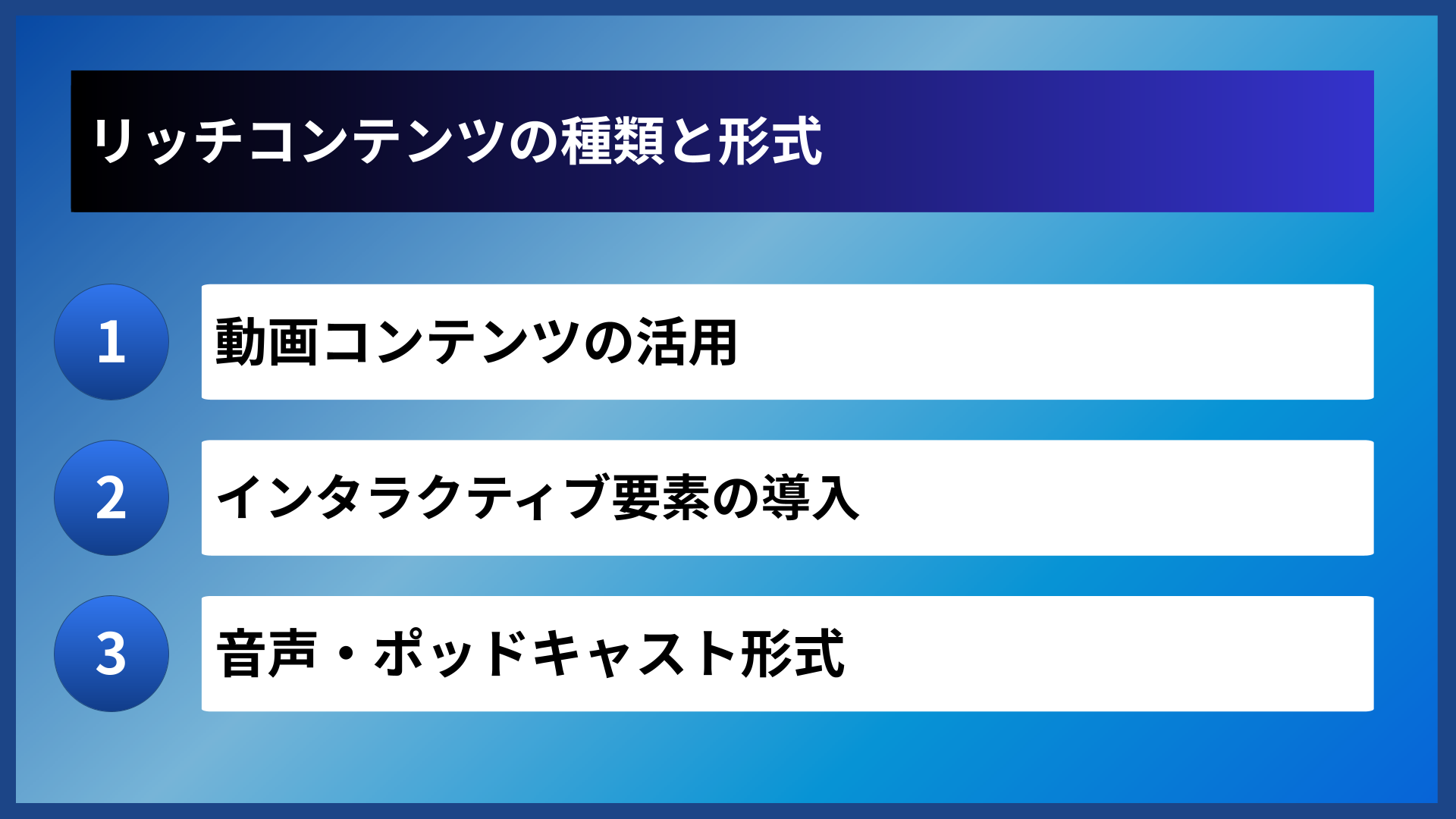 リッチコンテンツの種類と形式