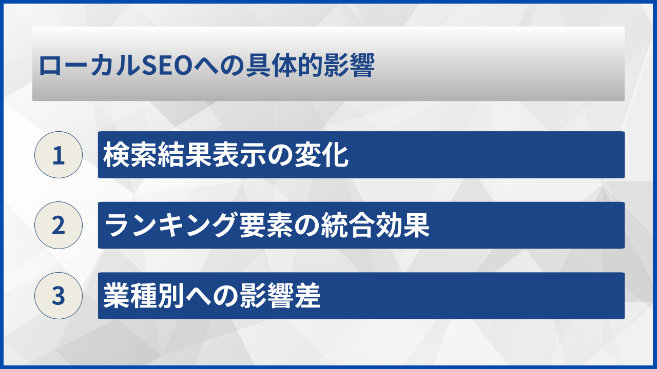 ローカルSEOへの具体的影響