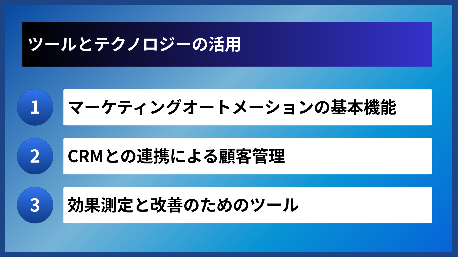 ツールとテクノロジーの活用