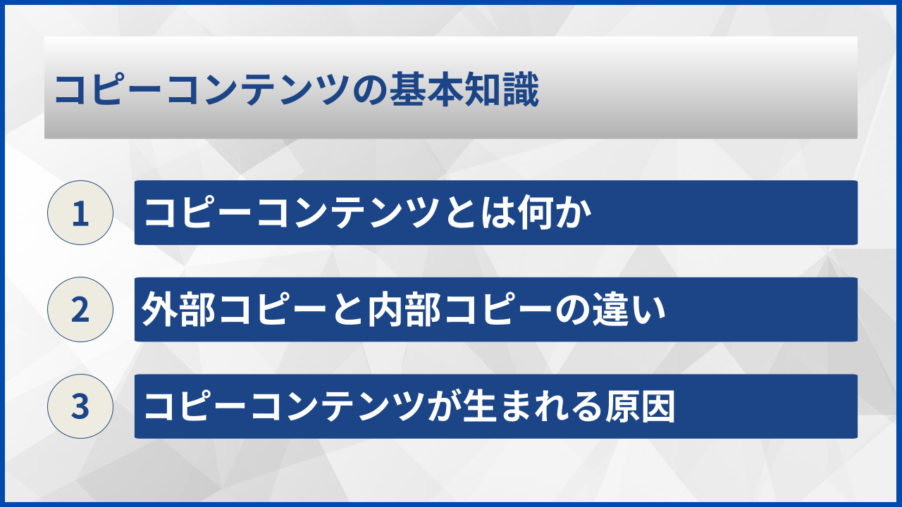 コピーコンテンツの基本知識