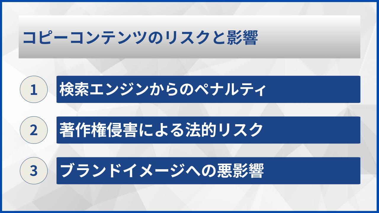 コピーコンテンツのリスクと影響