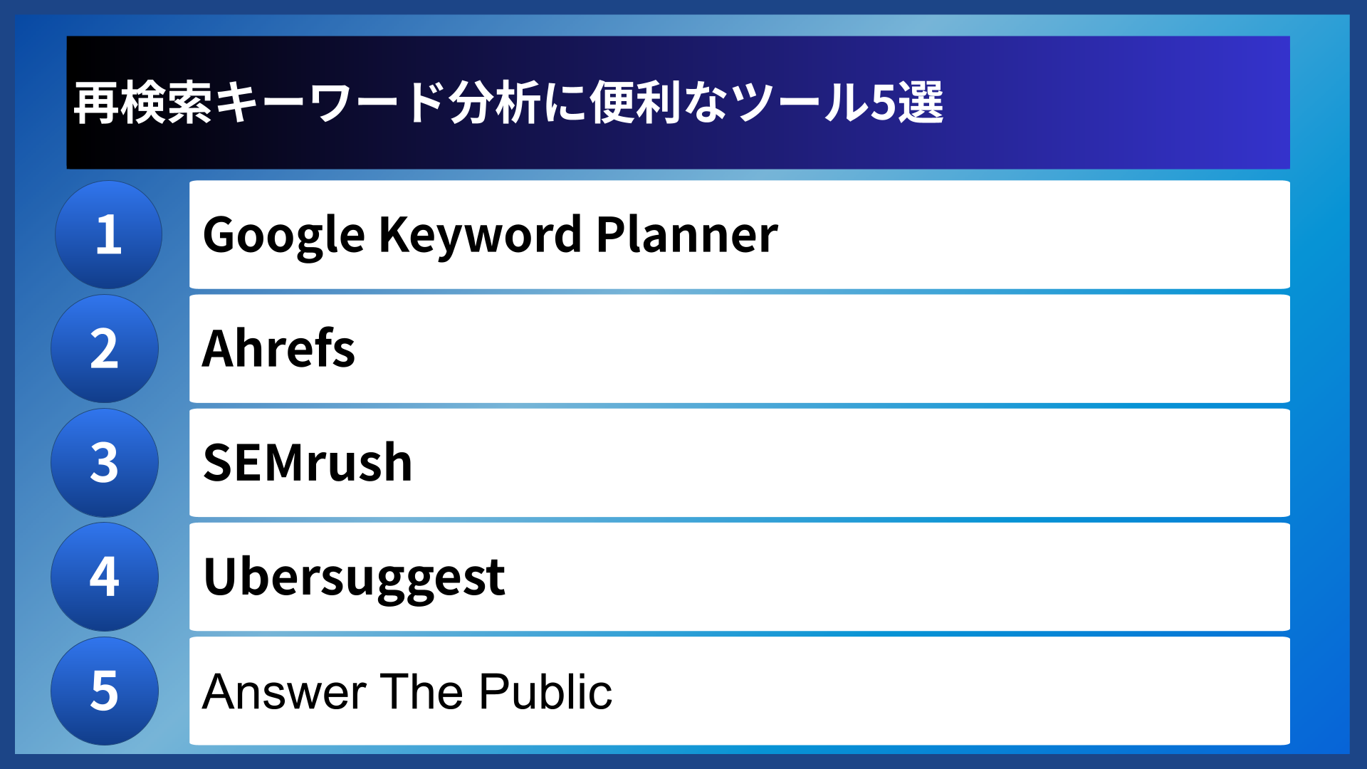 再検索キーワード分析に便利なツール5選