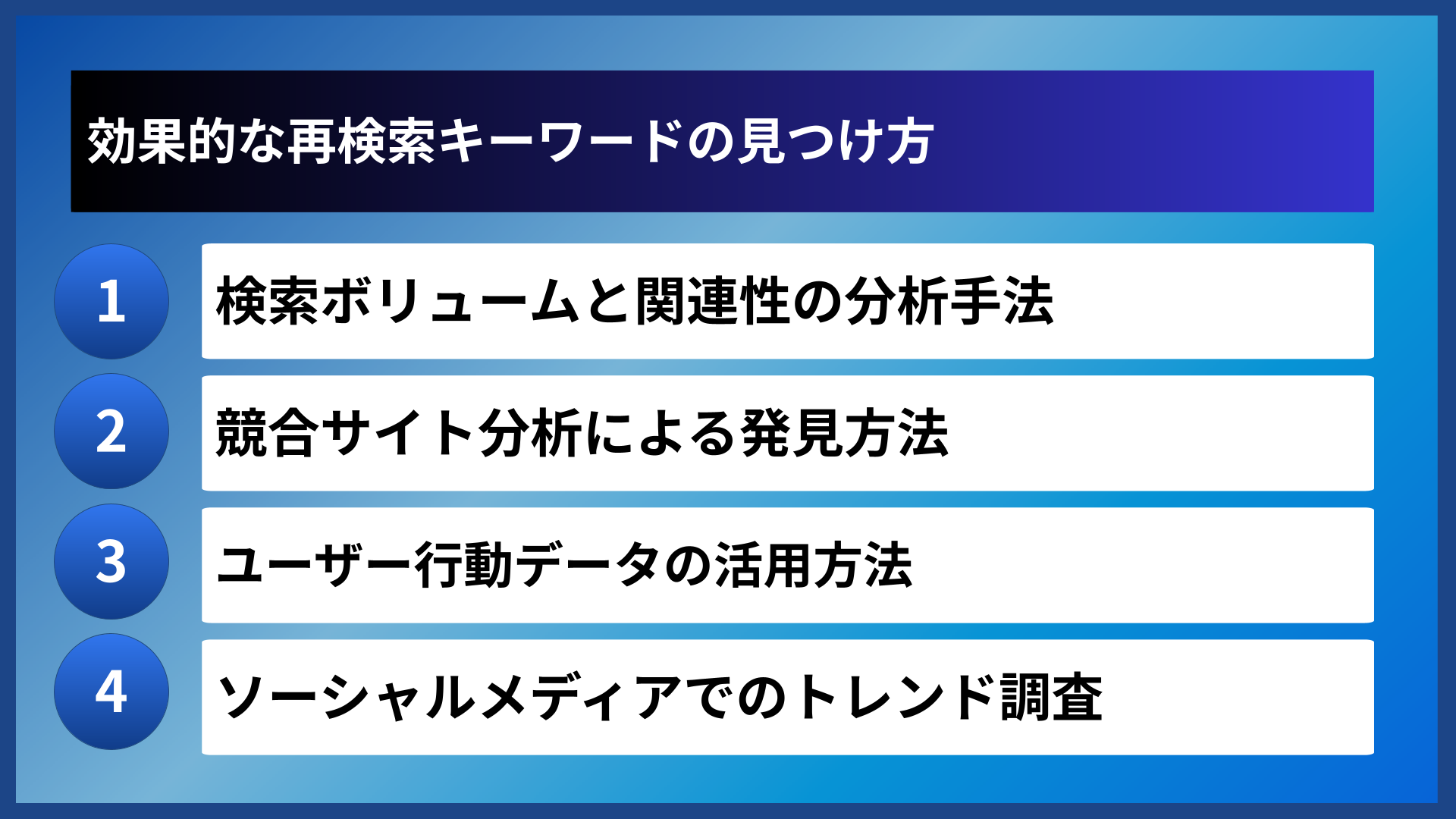 効果的な再検索キーワードの見つけ方