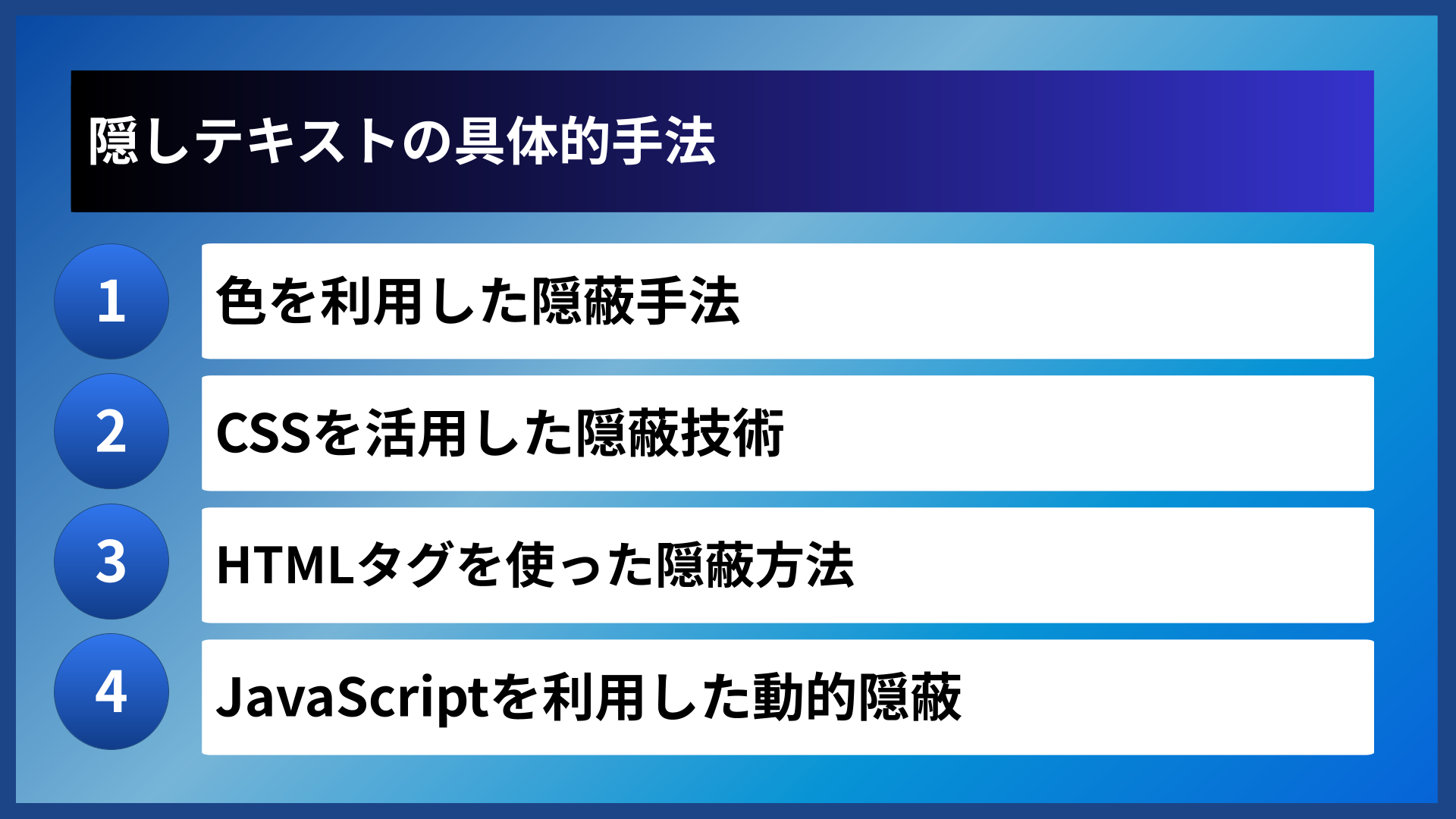 隠しテキストの具体的手法