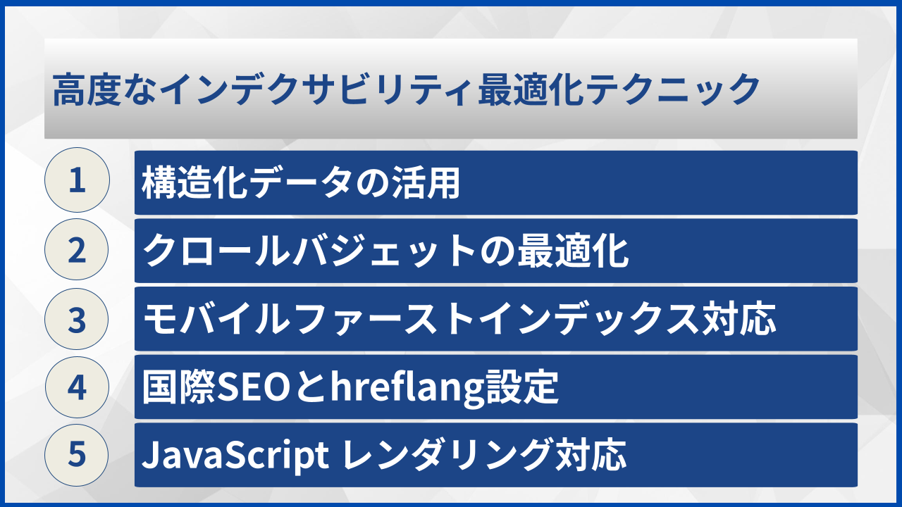 高度なインデクサビリティ最適化テクニック