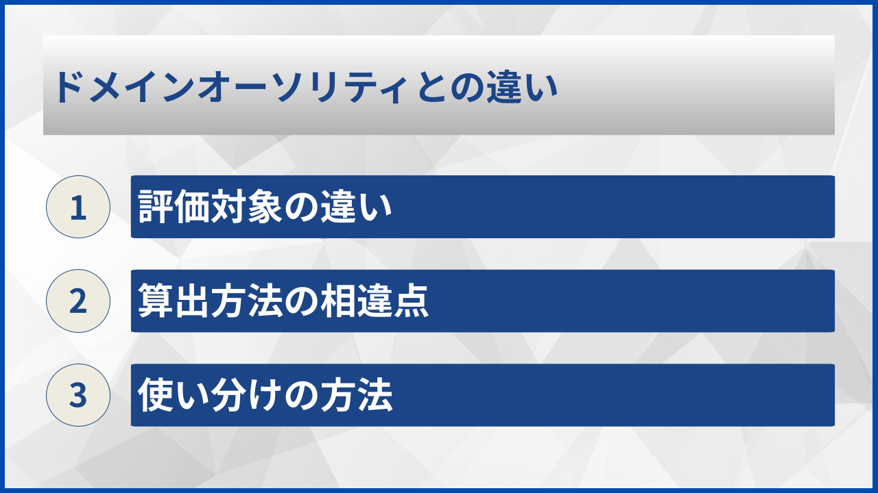 ドメインオーソリティとの違い