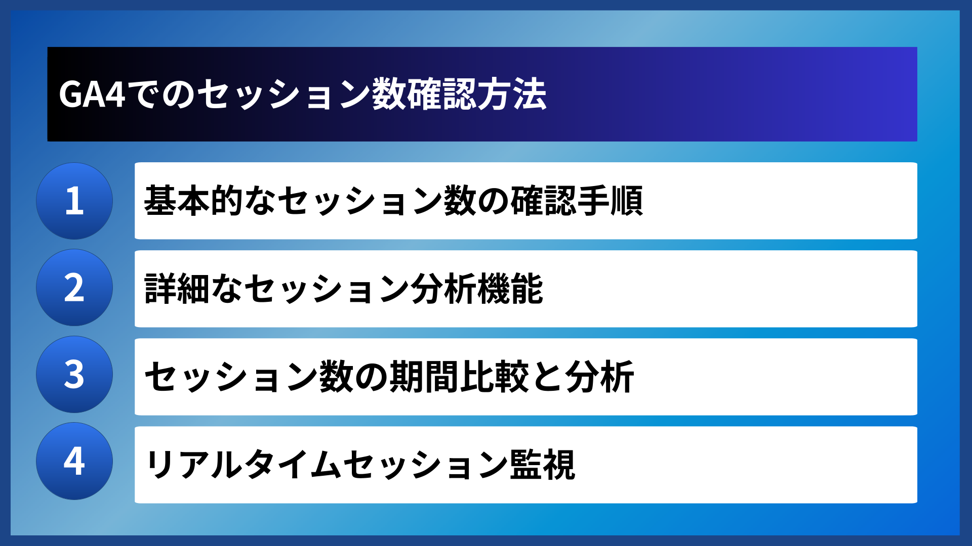 GA4でのセッション数確認方法