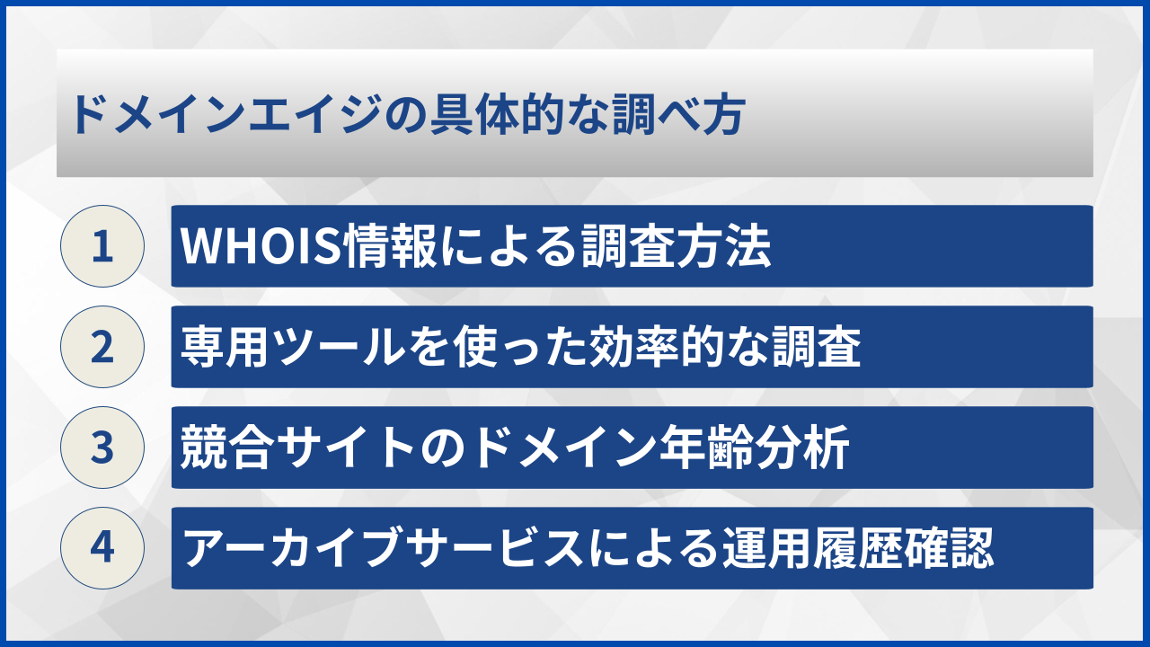 ドメインエイジの具体的な調べ方