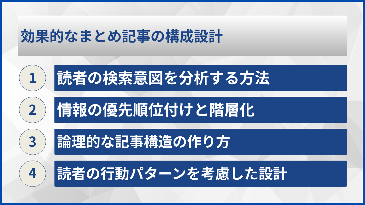 効果的なまとめ記事の構成設計