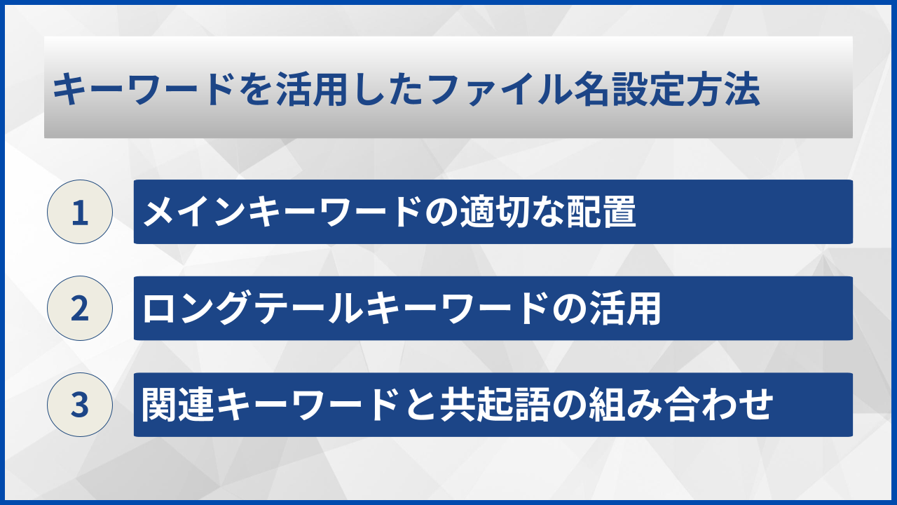 キーワードを活用したファイル名設定方法
