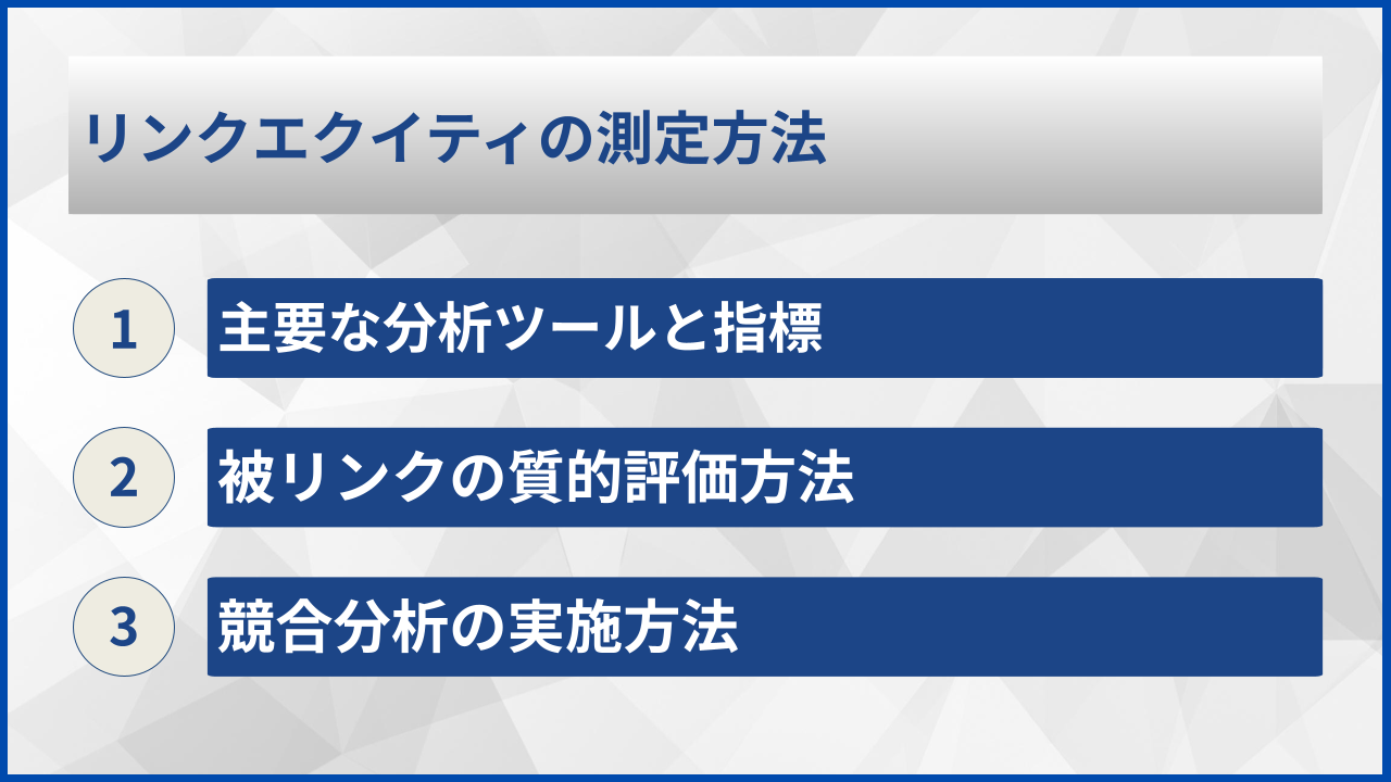 リンクエクイティの測定方法