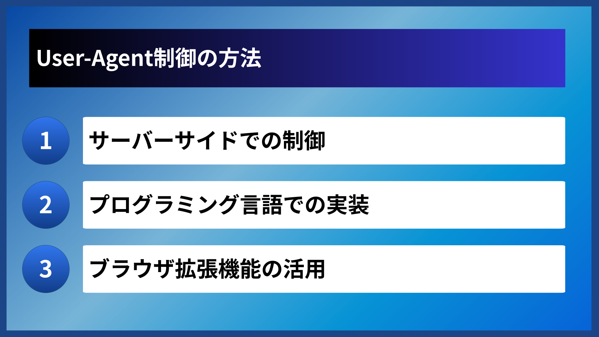 User-Agent制御の方法