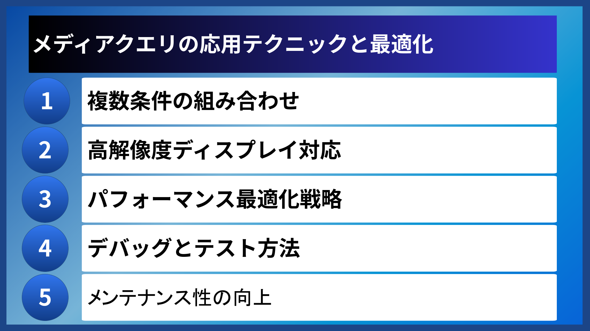 メディアクエリの応用テクニックと最適化