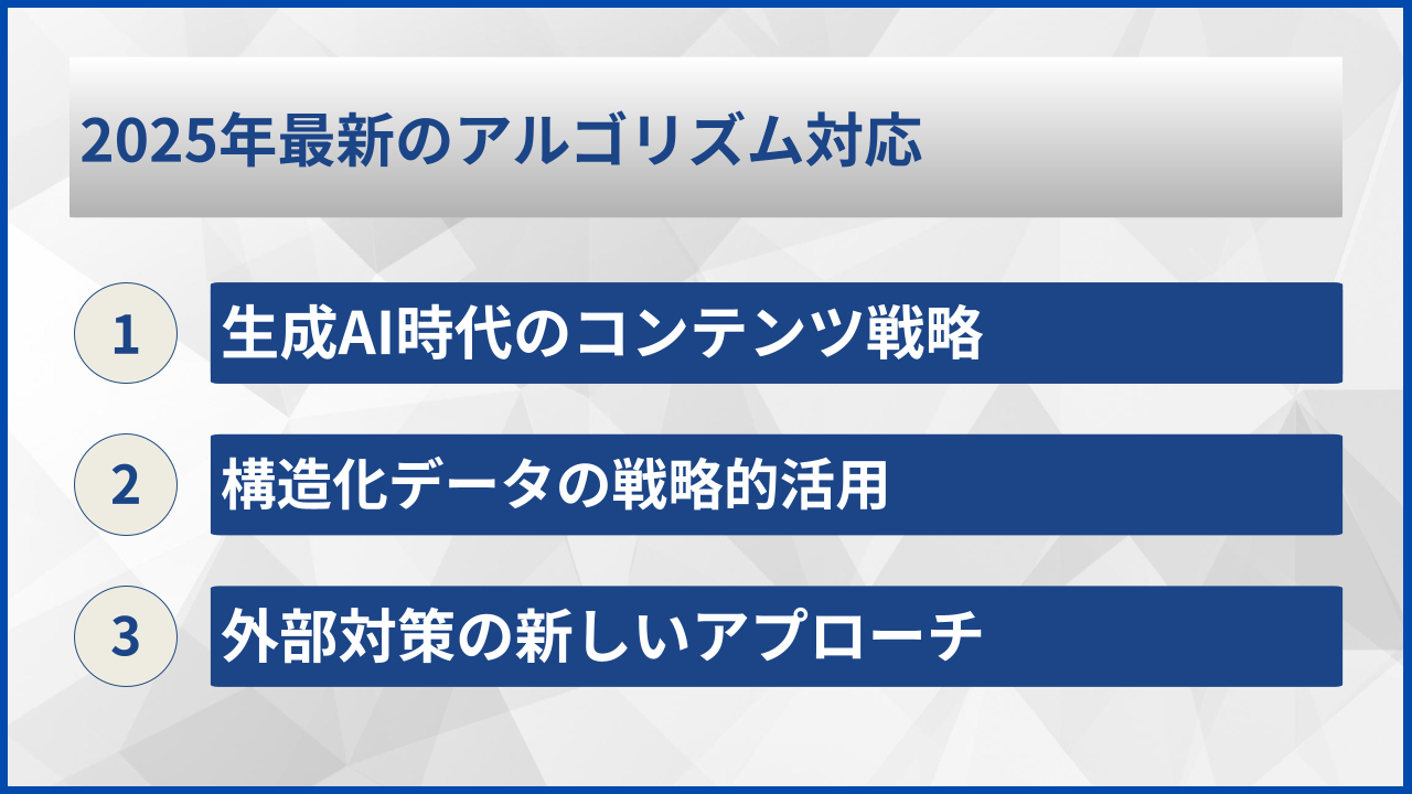 2025年最新のアルゴリズム対応