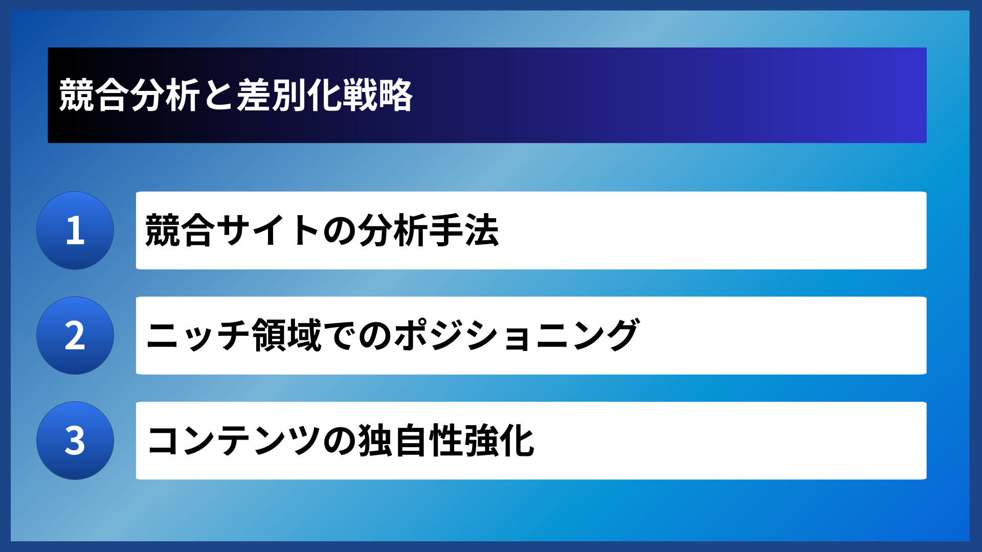 競合分析と差別化戦略