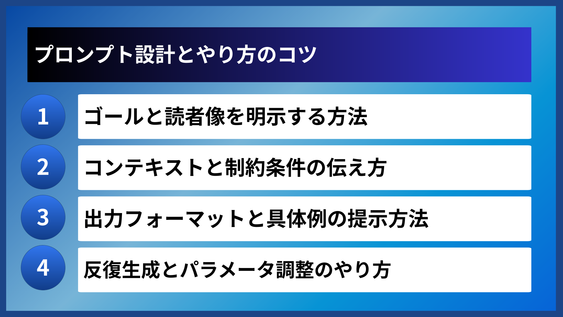 プロンプト設計とやり方のコツ