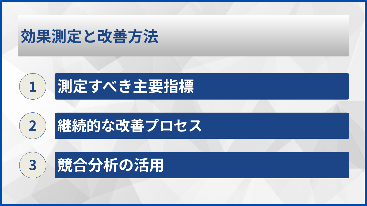 効果測定と改善方法
