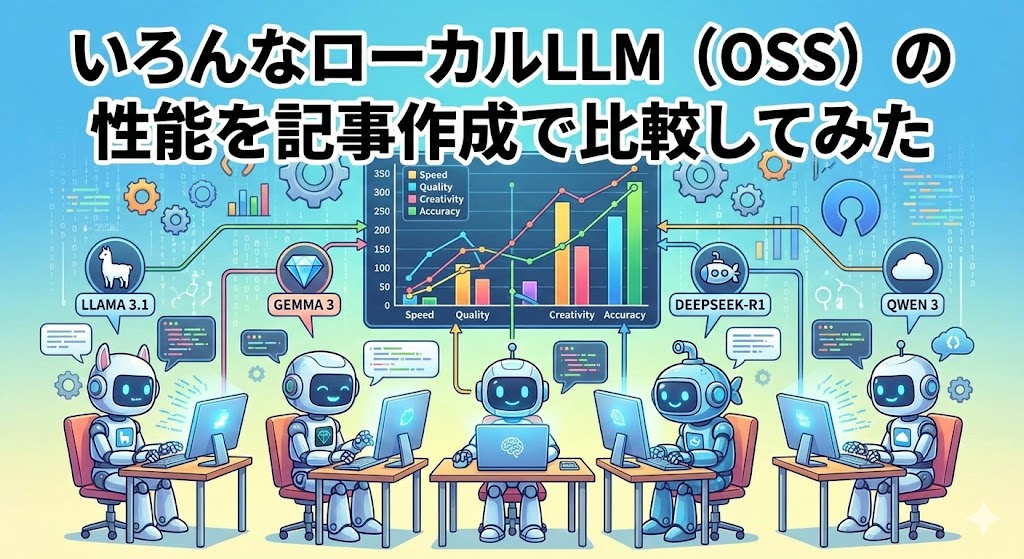 いろんなローカルLLM（OSS）の性能比較を記事作成でやってみた