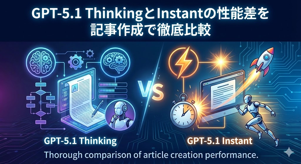 GPT-5.1 ThinkingとInstantの性能差を記事作成で徹底比較