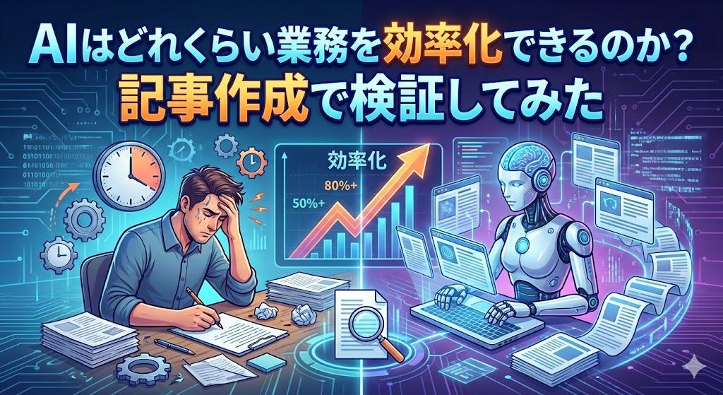 AIはどれくらい業務を効率化できるのか？記事作成で検証してみた