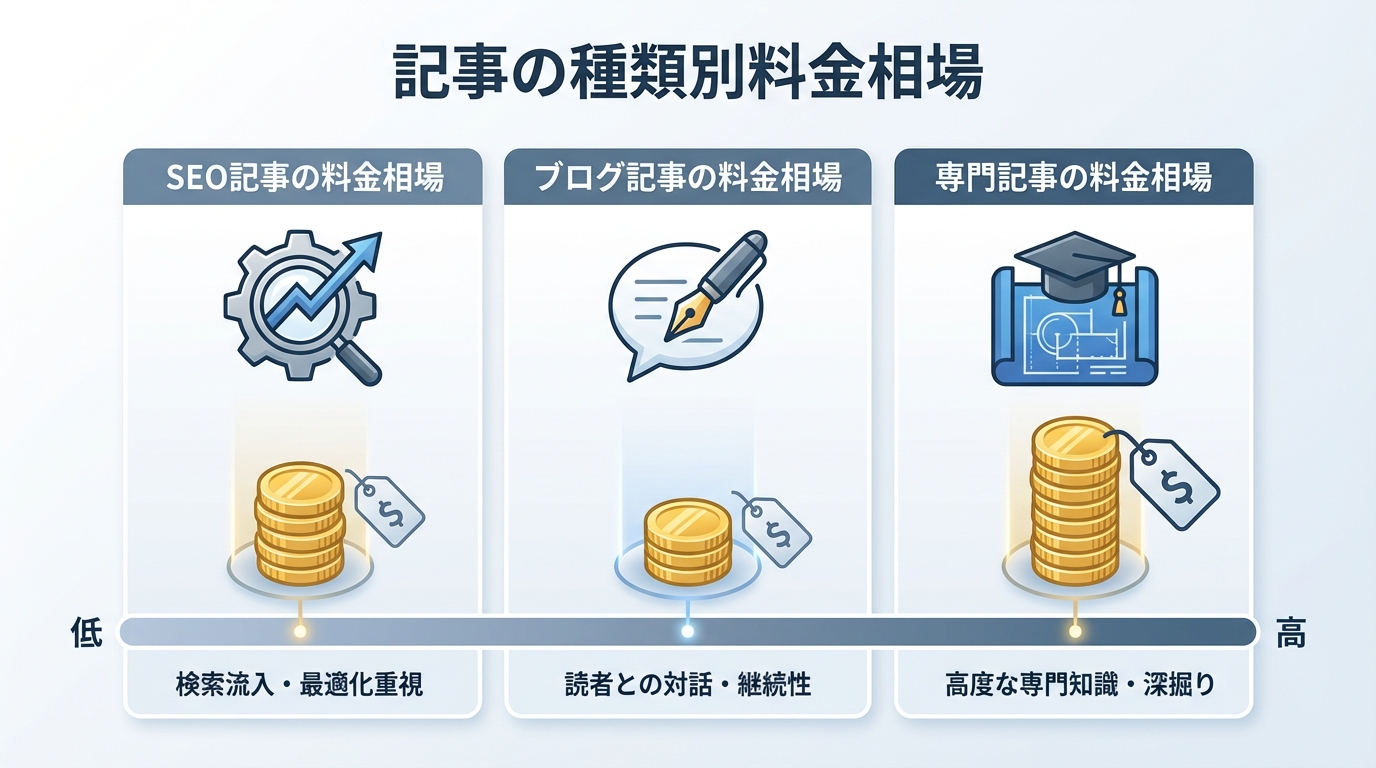 記事の種類別料金相場
