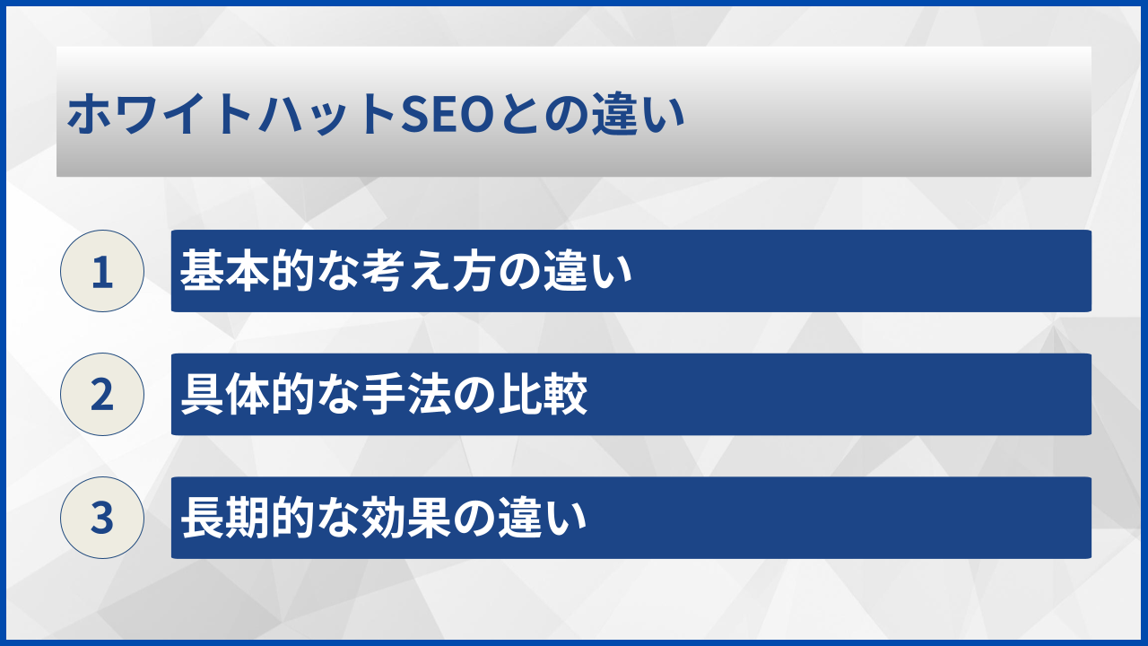 ホワイトハットSEOとの違い