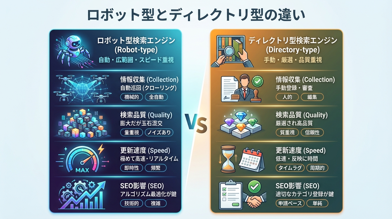 ロボット型とディレクトリ型の違い