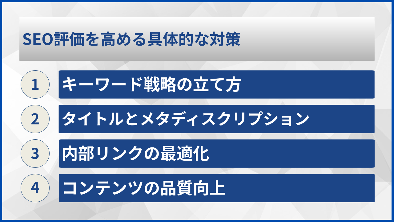 SEO評価を高める具体的な対策