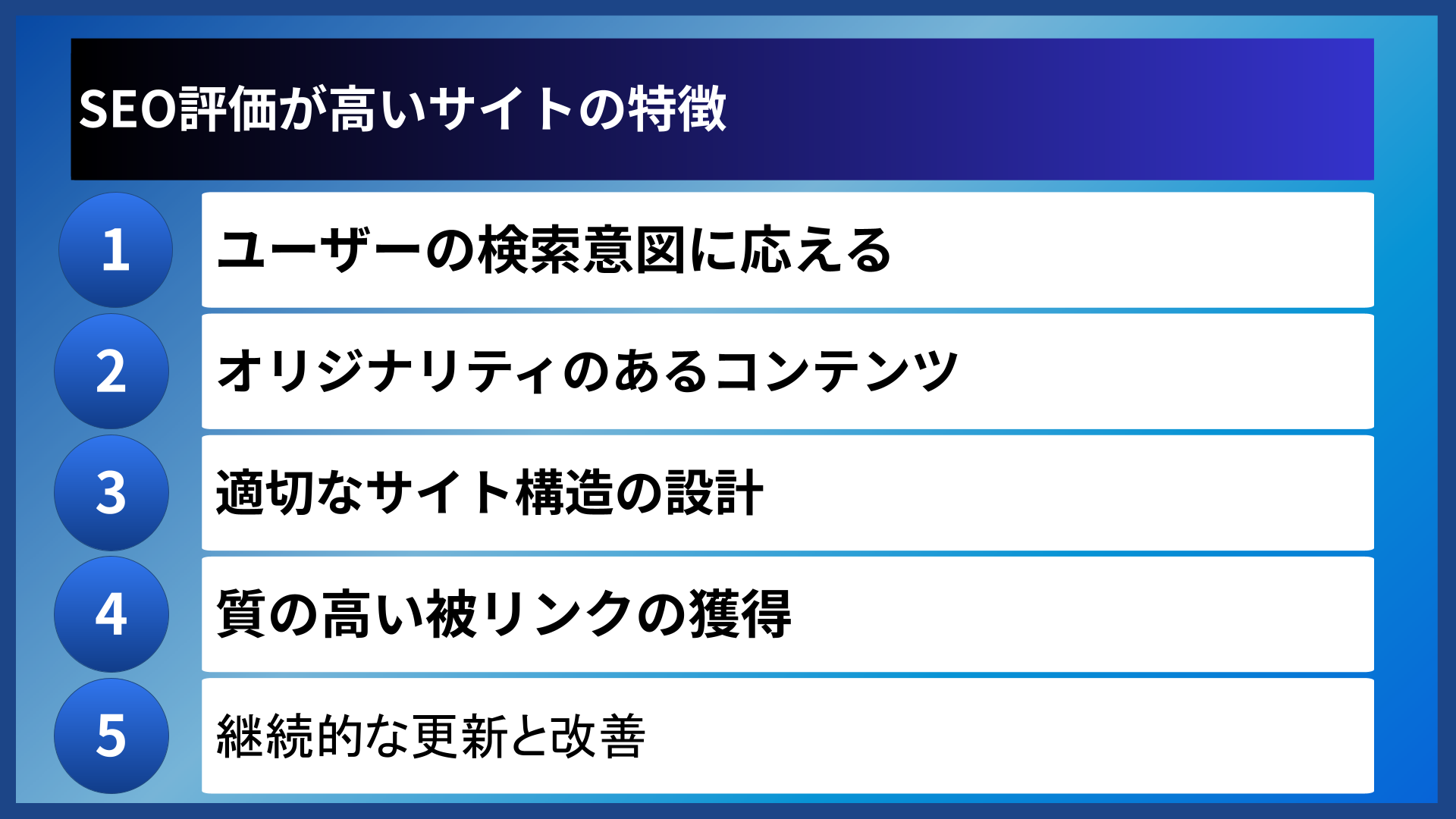 SEO評価が高いサイトの特徴
