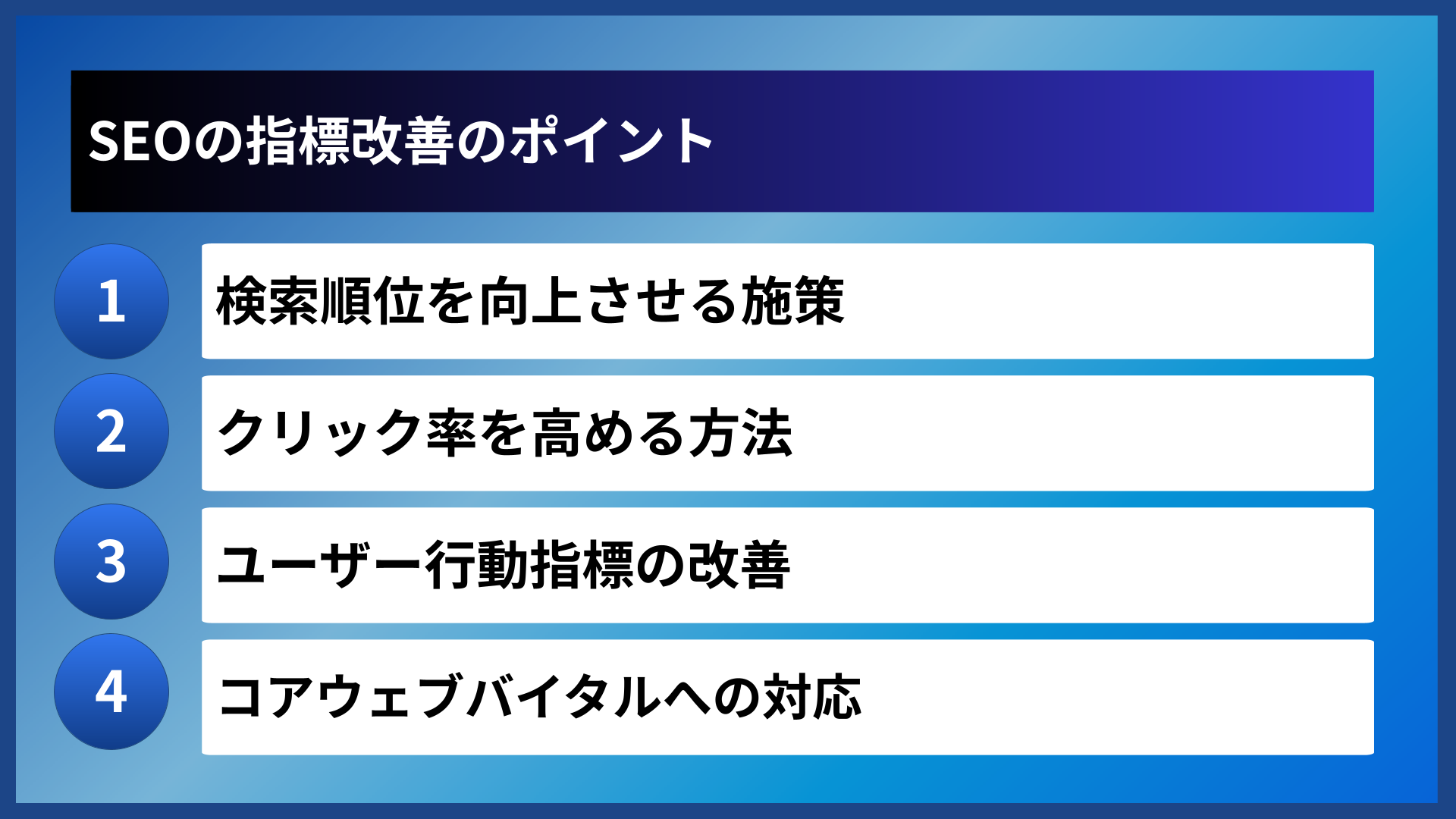 SEOの指標改善のポイント