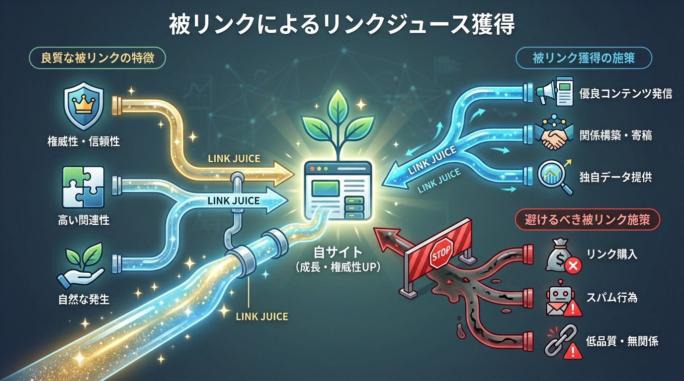 被リンクによるリンクジュース獲得