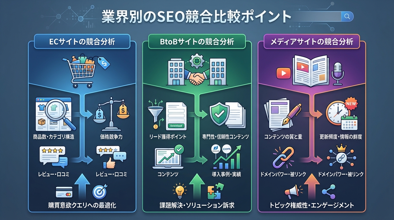 業界別のSEO競合比較ポイント