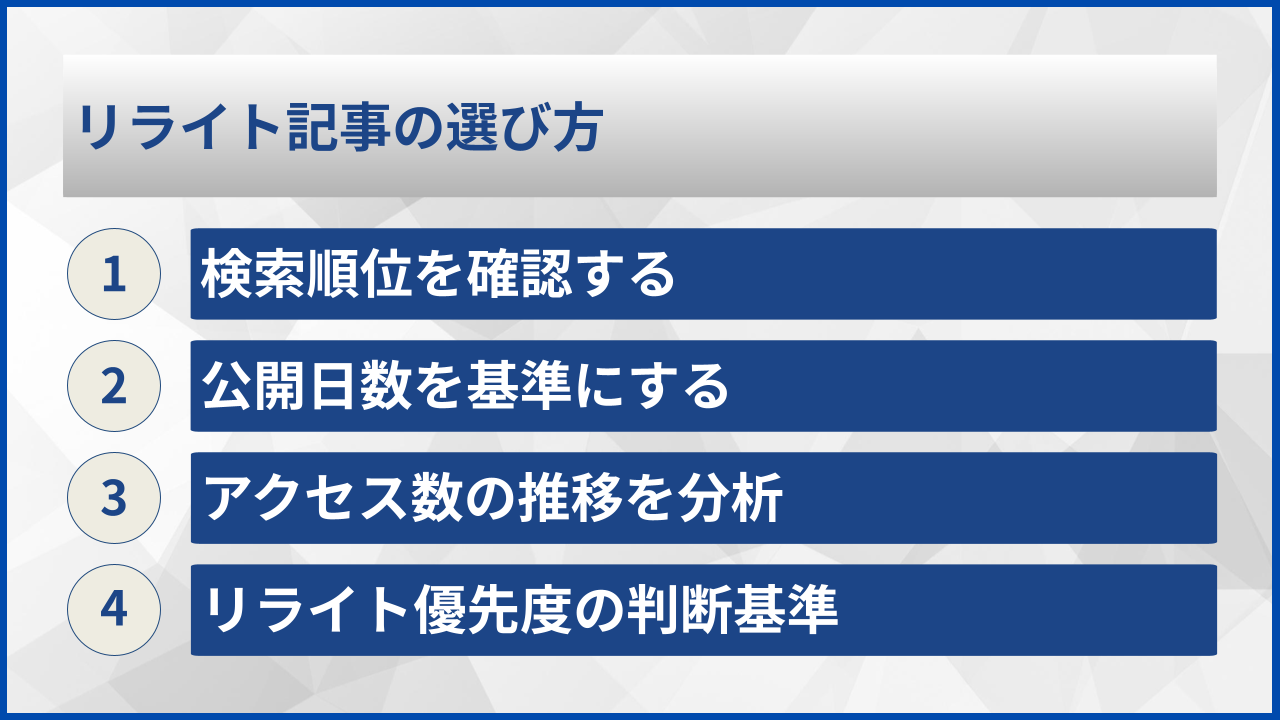 リライト記事の選び方