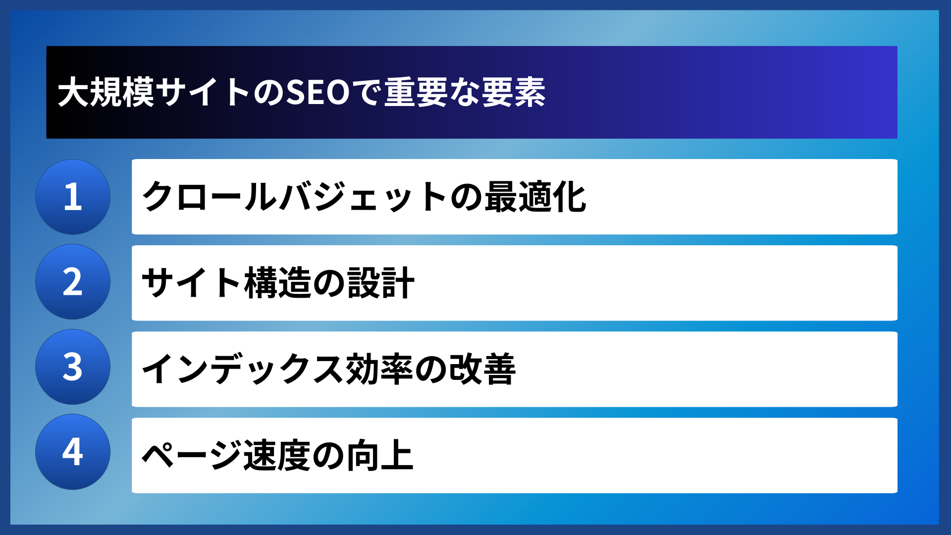 大規模サイトのSEOで重要な要素