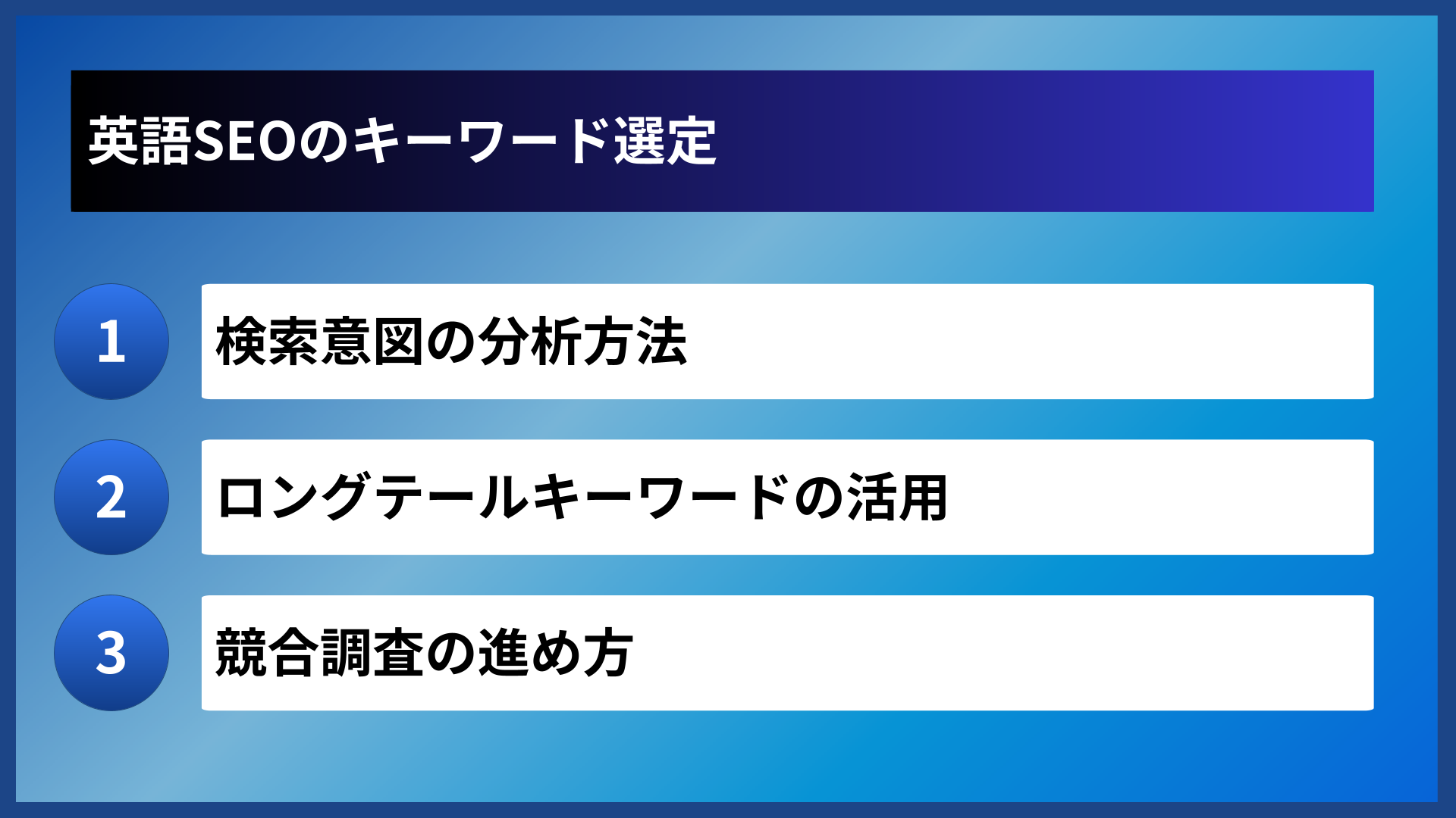 英語SEOのキーワード選定