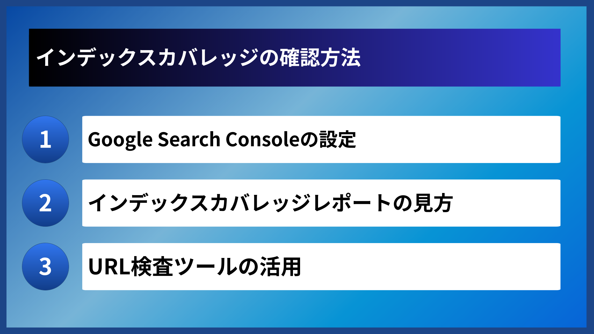 インデックスカバレッジの確認方法