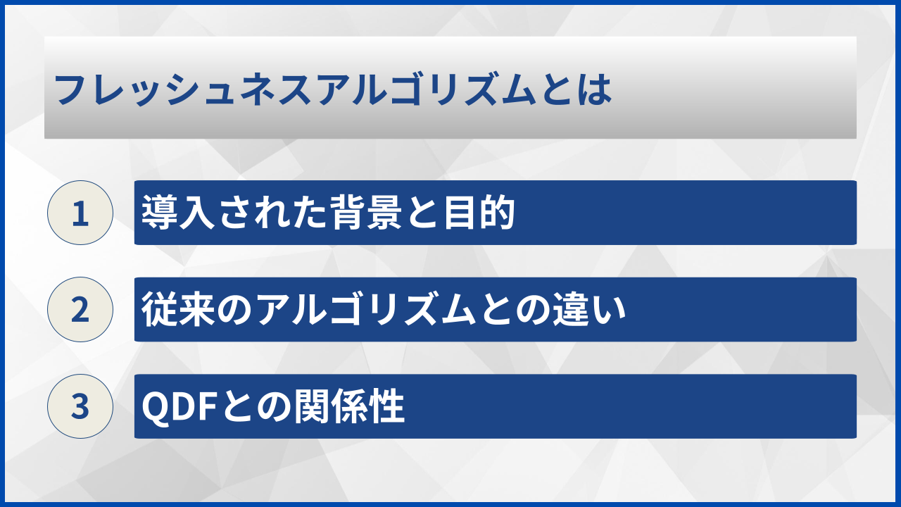 フレッシュネスアルゴリズムとは