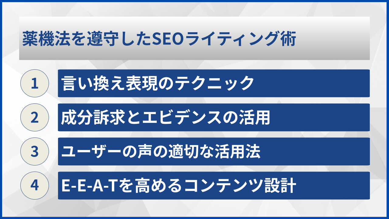 薬機法を遵守したSEOライティング術