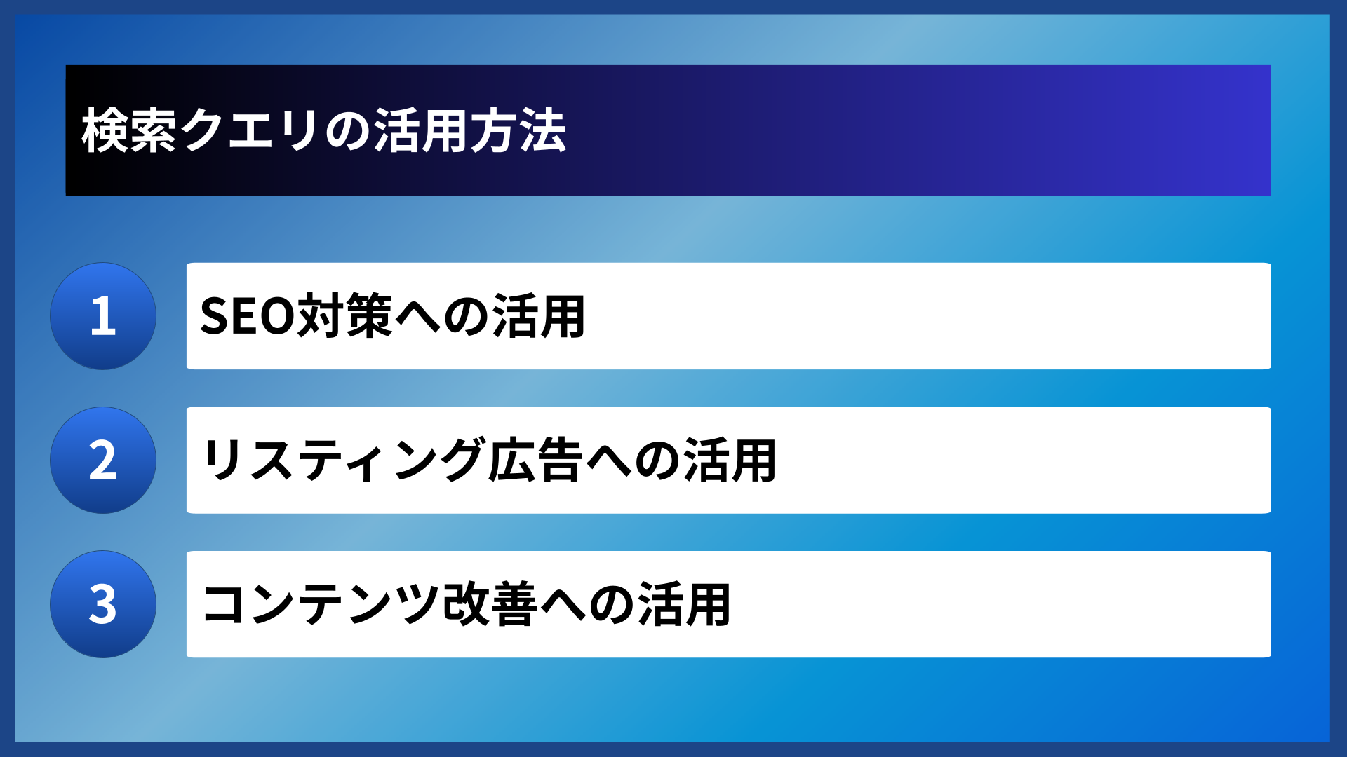 検索クエリの活用方法