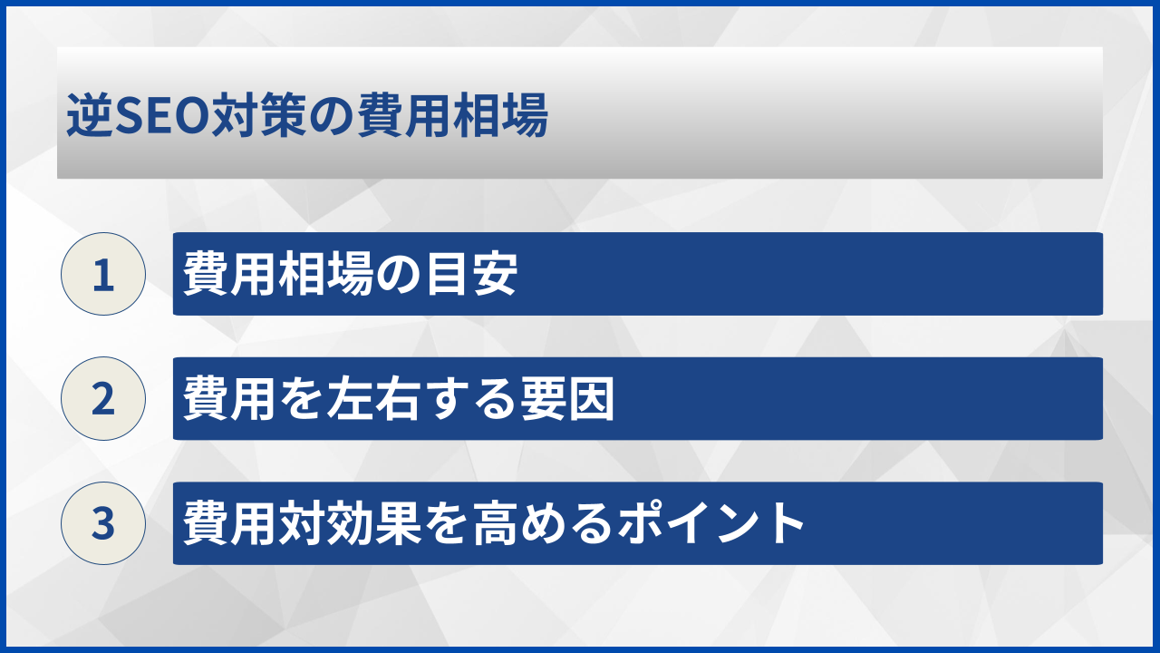逆SEO対策の費用相場