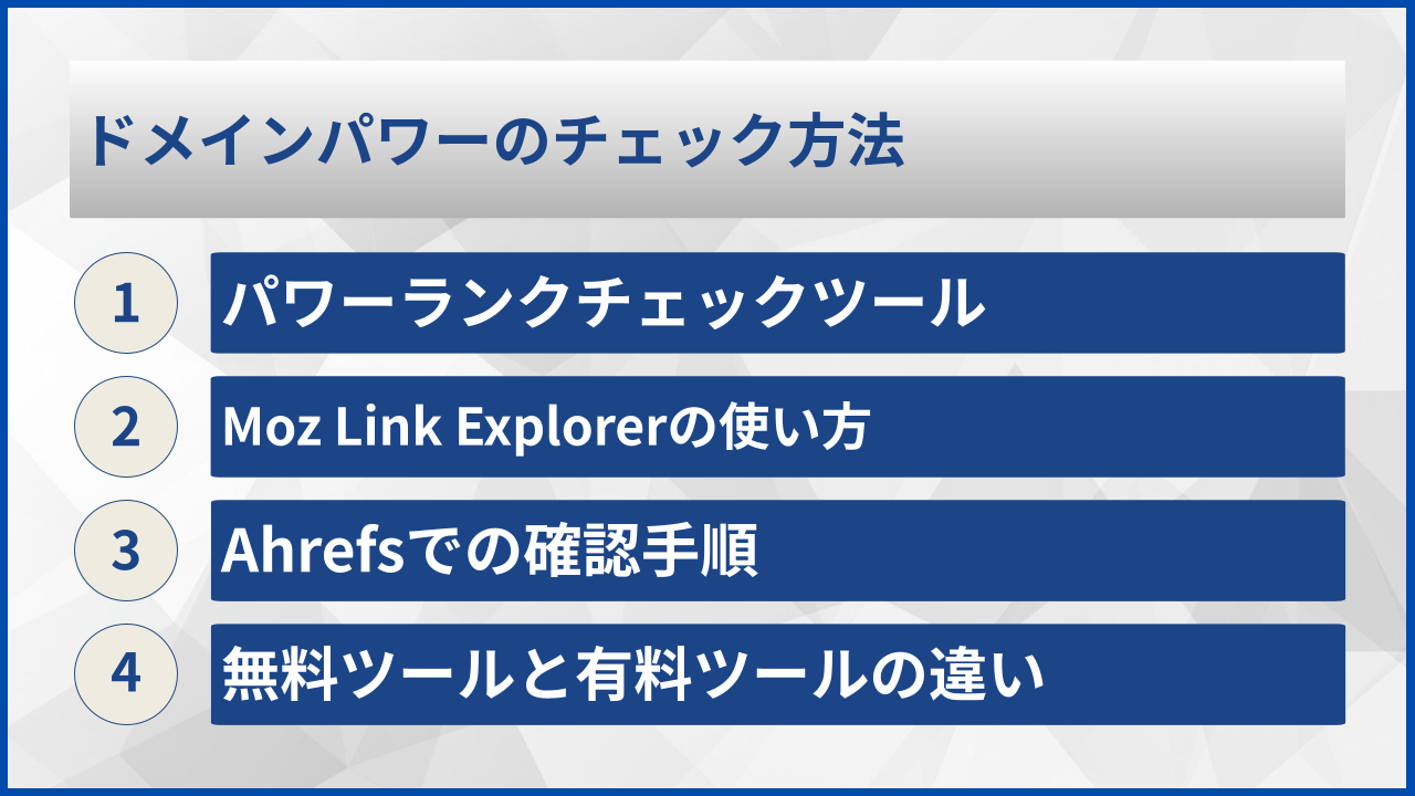 ドメインパワーのチェック方法