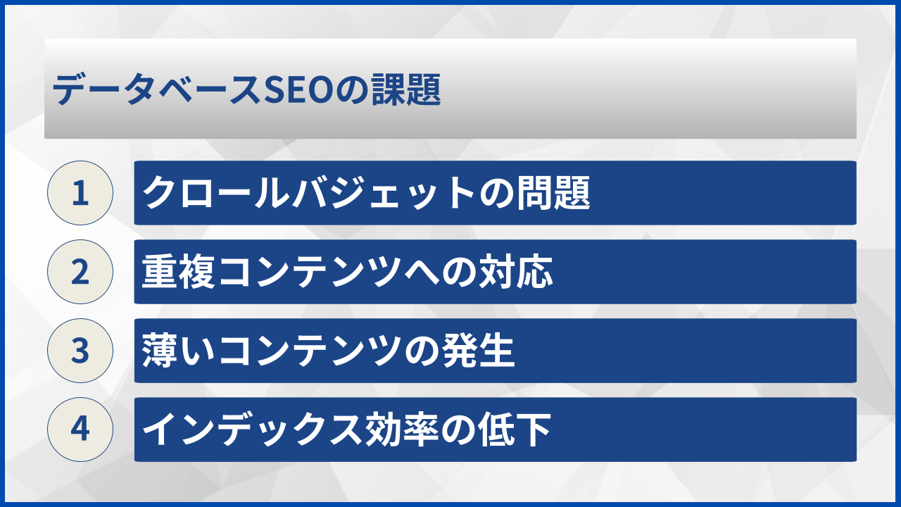 データベースSEOの課題