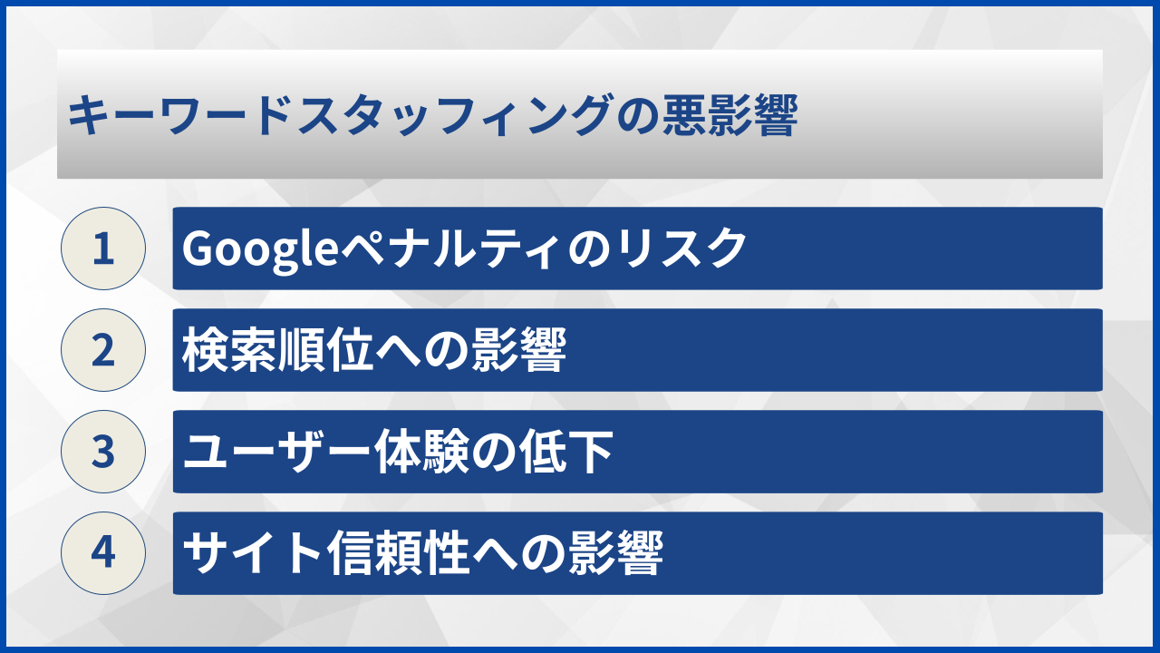 キーワードスタッフィングの悪影響